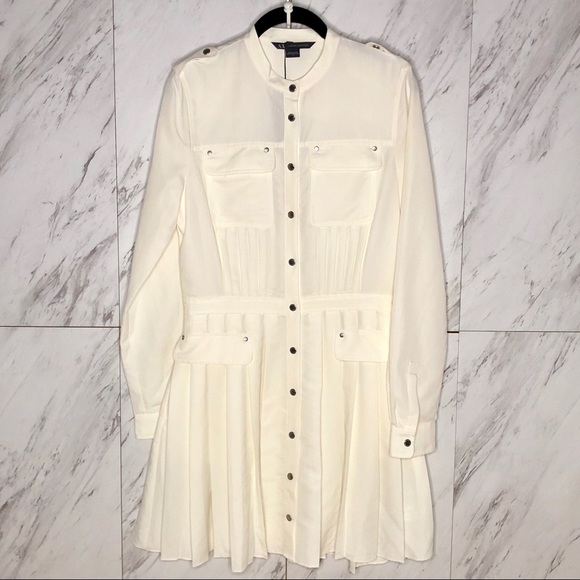 Armani Exchange Dresses & Skirts - NWT Armani Exchange Pleat Snap Shirt Dress SZ 8